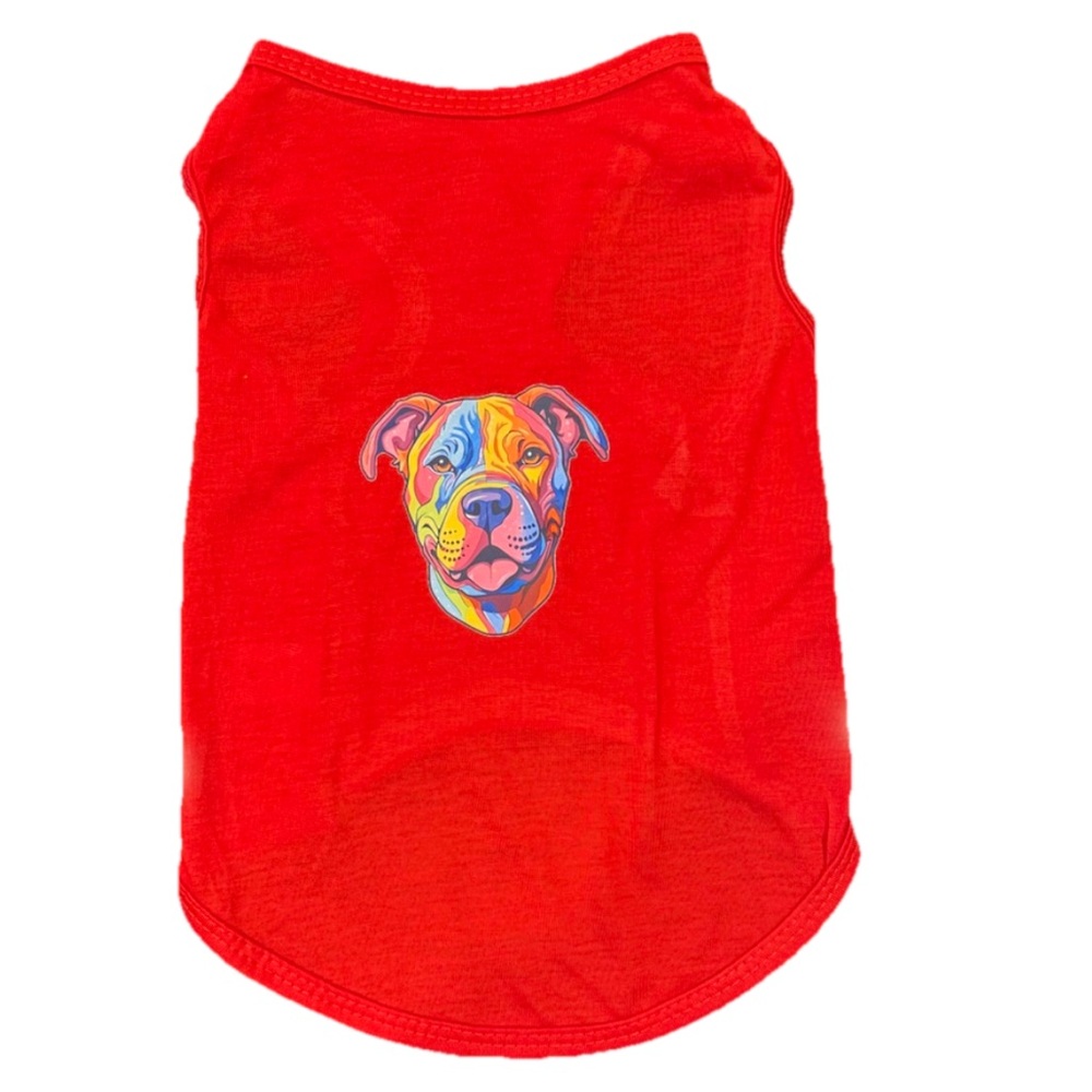 Dog T-Shirt with Graphic Red Size Medium